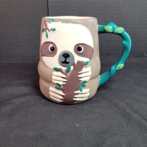 Share Happy Sloth 3D Figure Mug Gripping Hands Cute Lazy Animal Coffee Mug Cup